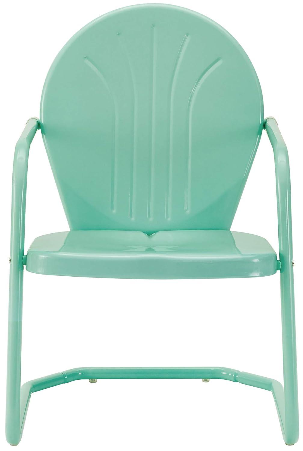Crosley Furniture Griffith Metal Outdoor Patio Chair in Aqua