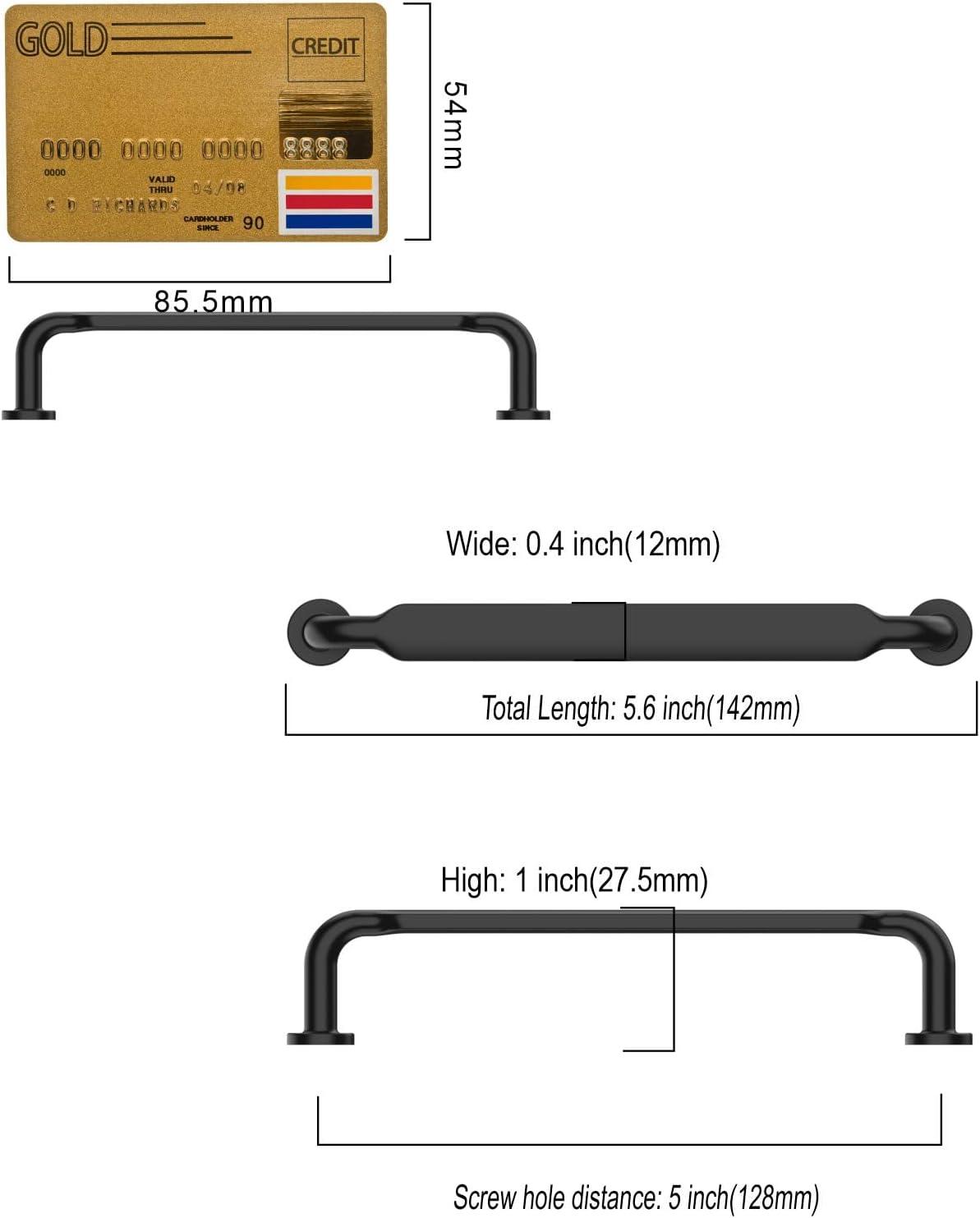 Matte Black Zinc Modern Cabinet Bar Pulls with Mounting Hardware