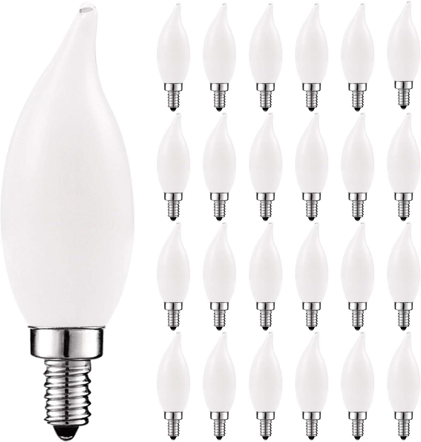 5 Watt (60 Watt Equivalent), CA11 LED, Dimmable Light Bulb, Warm White (2700K) E12/Candelabra Base