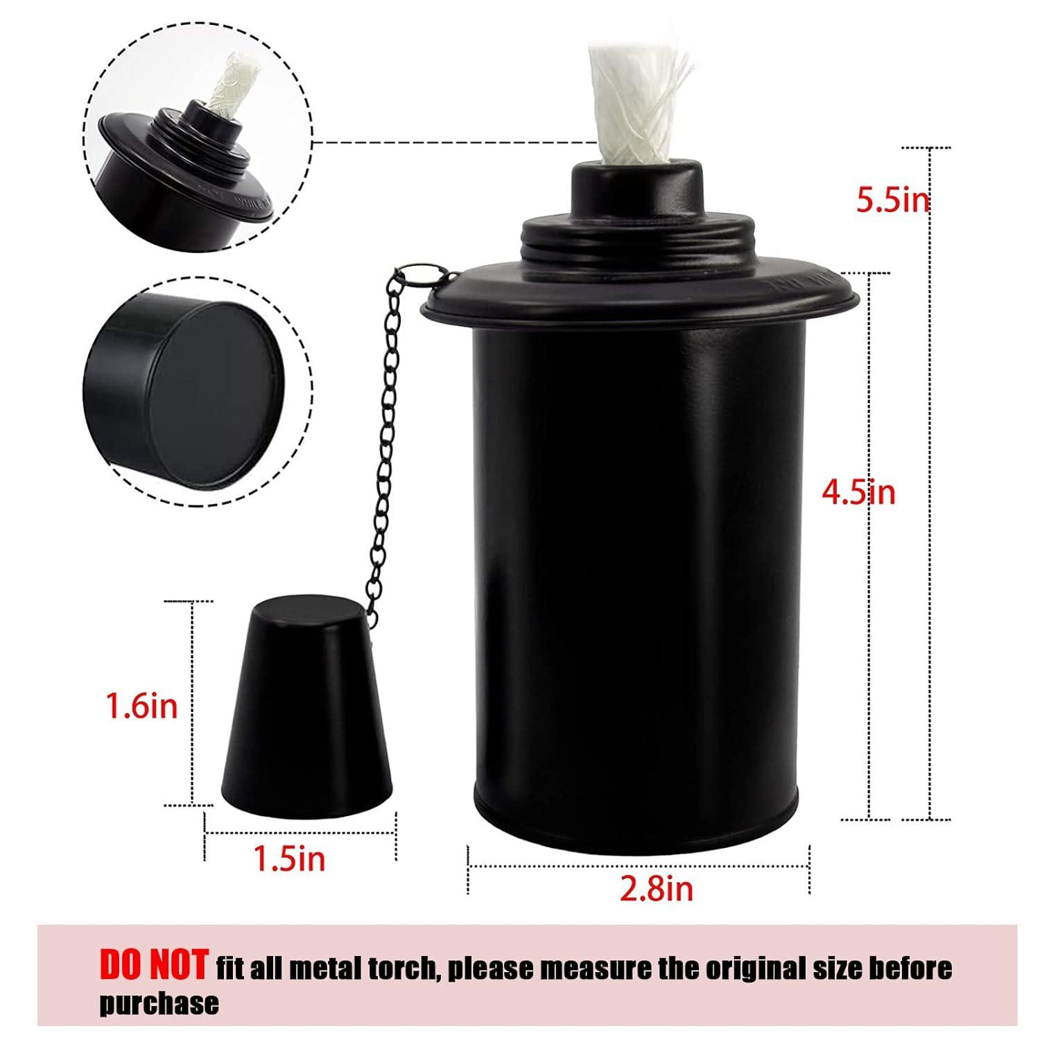 Nonley Outdoor Torch Canisters, Torch Replacement Canister 12 oz, Citronella Fuel Bamboo Torch Refill Canister with Wicks and Covers, Patio Metal Torch for Luau Party, DIY Garden Decor (4 Pack) 4 Pack