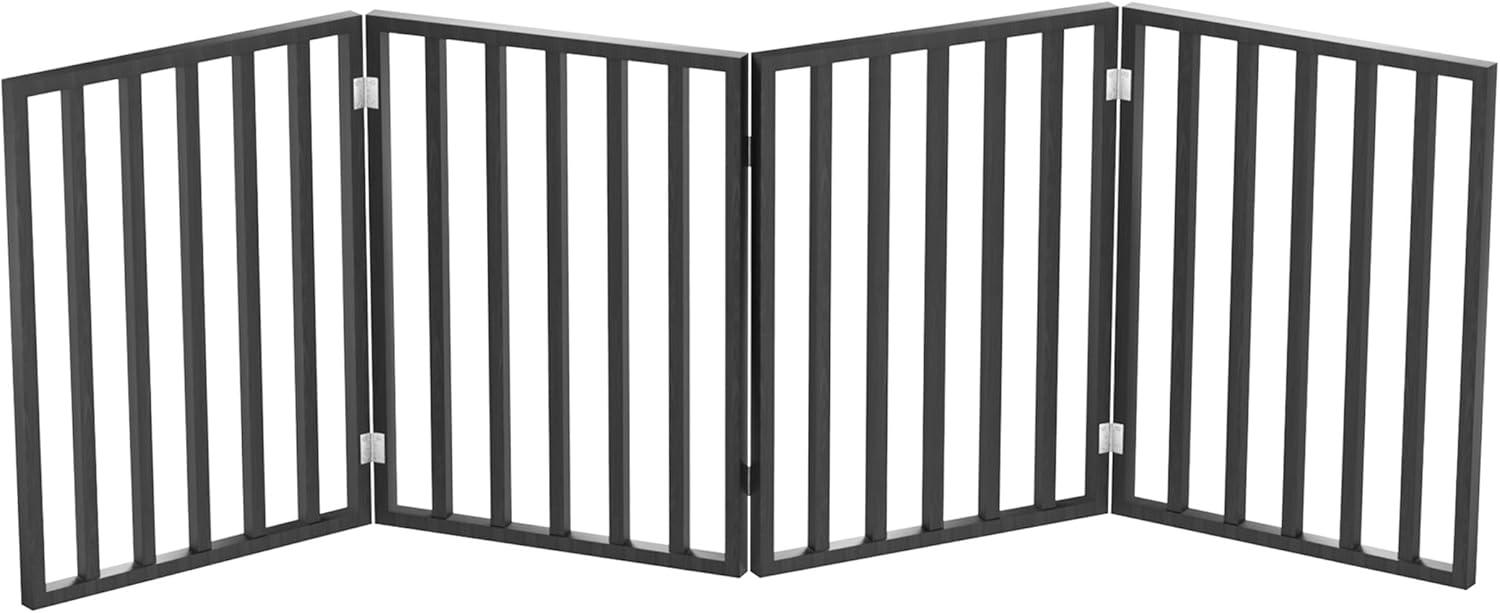 Pet Adobe 4-Panel Indoor Foldable Pet Gate, Black