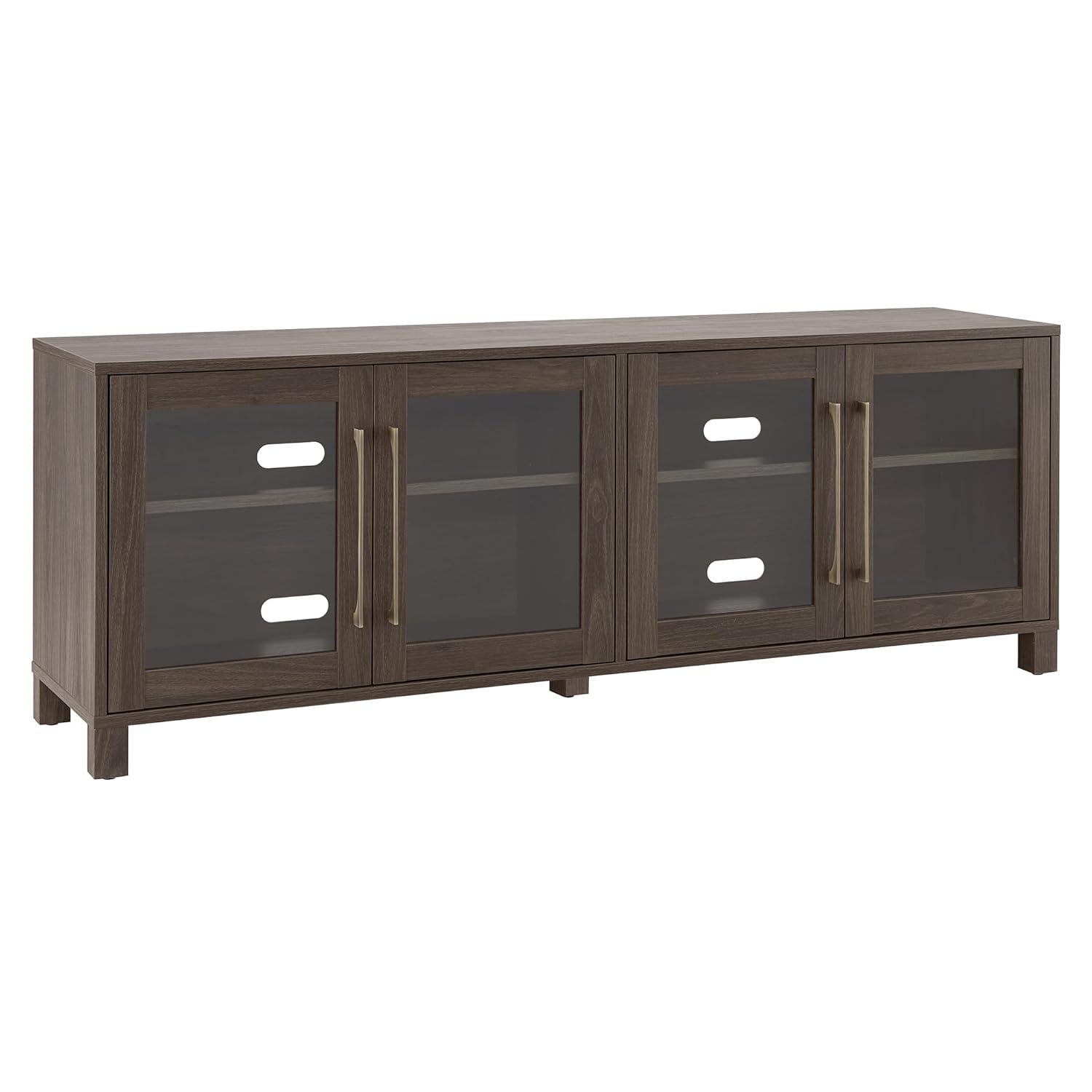 Evelyn&Zoe Quincy Rectangular TV Stand for TV's up to 75", Alder Brown