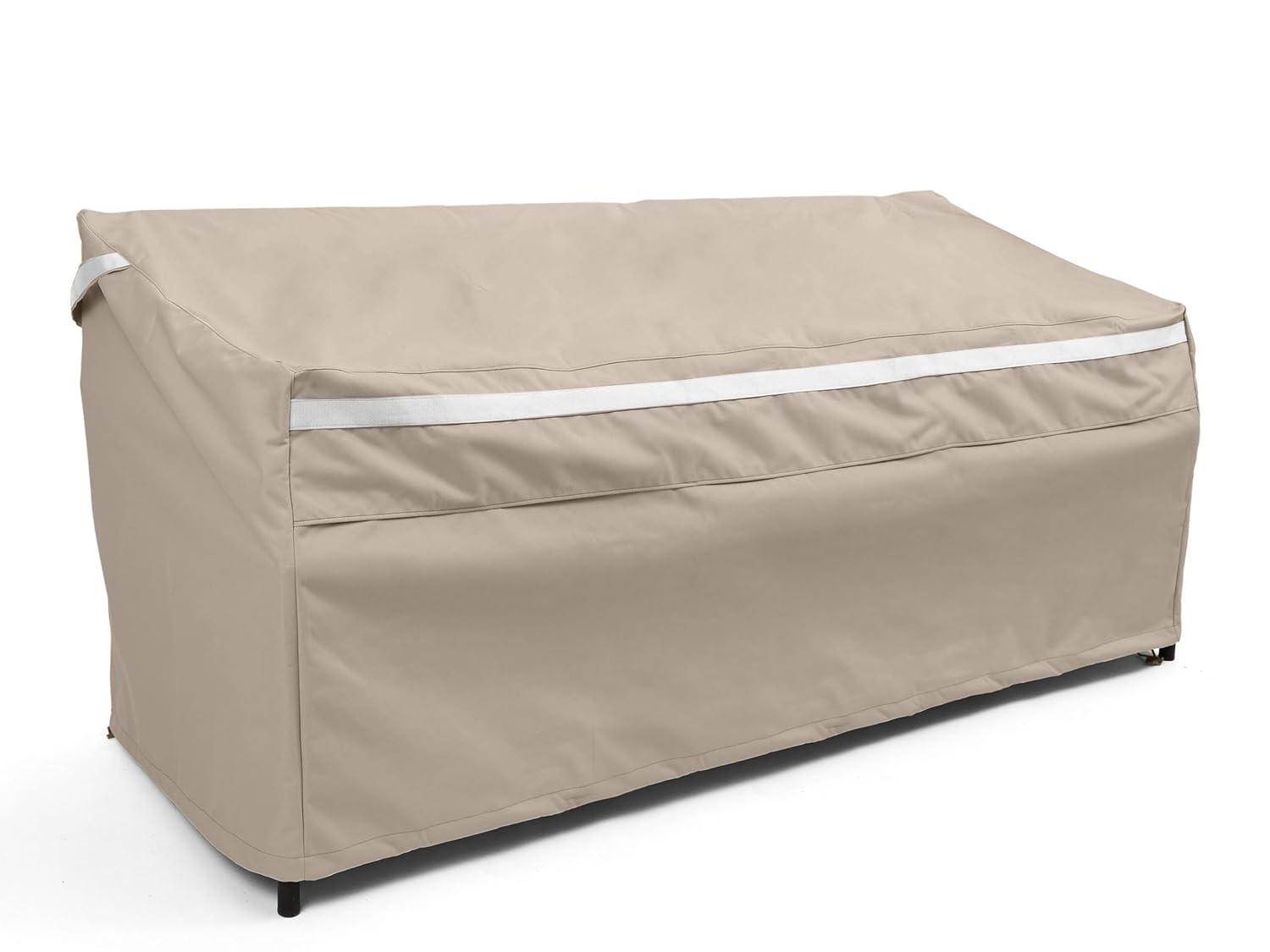 Covermates Outdoor Patio Sofa Cover - Premium Polyester, Weather Resistant, Drawcord Hem, Seating and Chair Covers, 123W x 34D x 34H, Clay