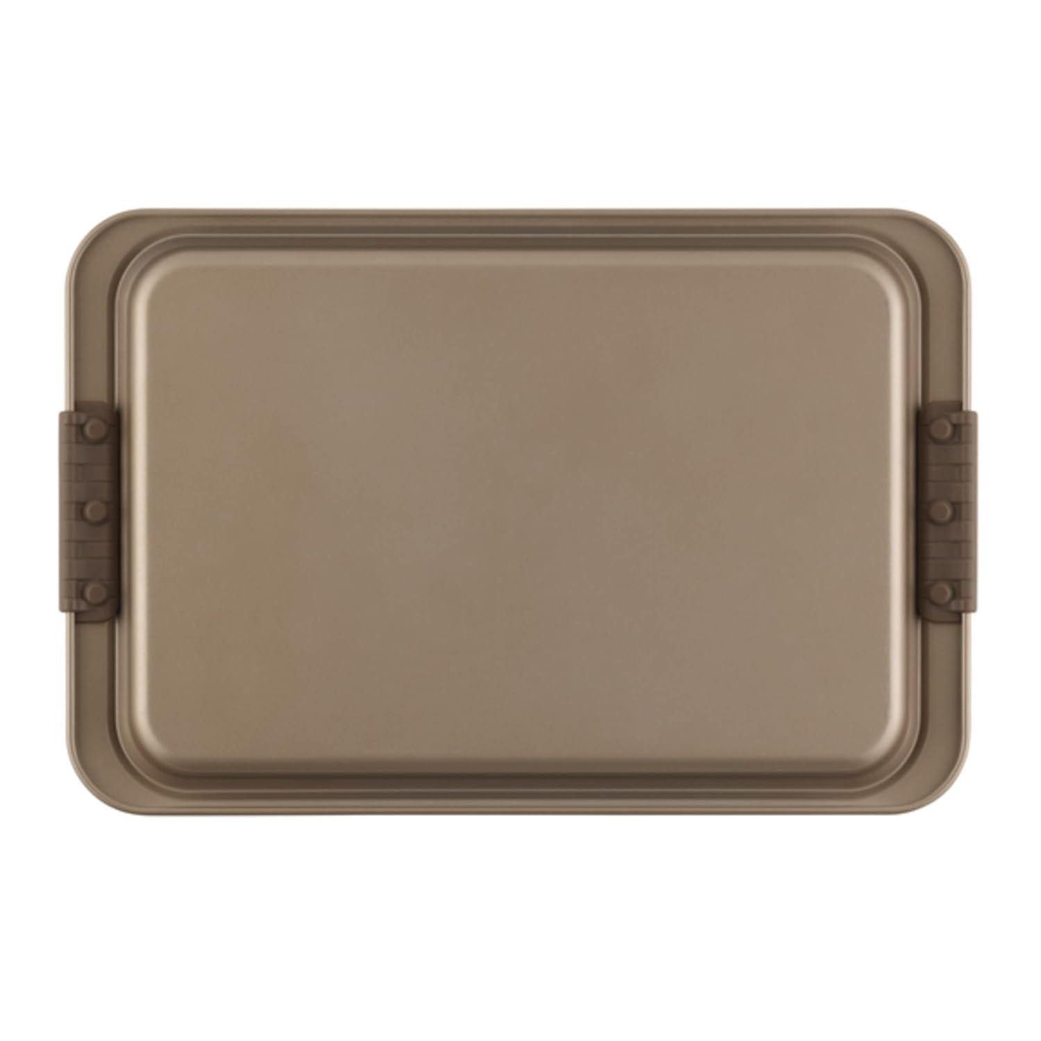 Anolon Anolon Advanced Bakeware Nonstick Cookie Sheet Pans / Baking Set, 2-Piece, Bronze with Silicone Grips