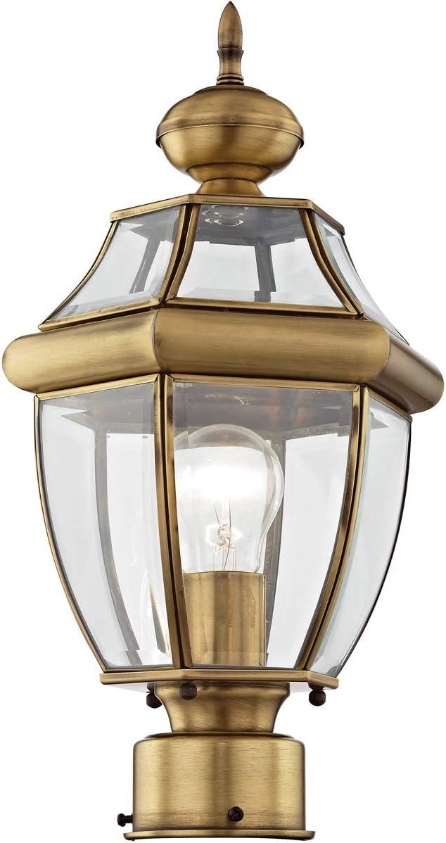 Livex Lighting Monterey 1 - Light Post Light in  Antique Brass