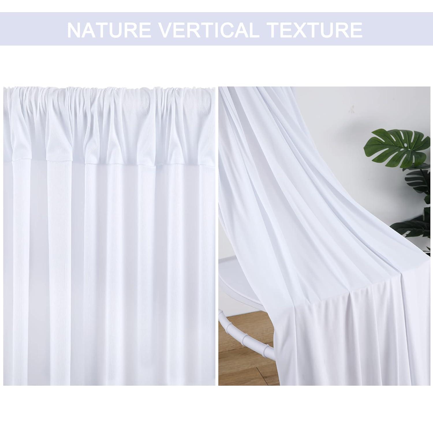10x10ft White Backdrop Curtain for Parties Wrinkle Free Wedding Baby Curtain Backdrops for Birthday Party