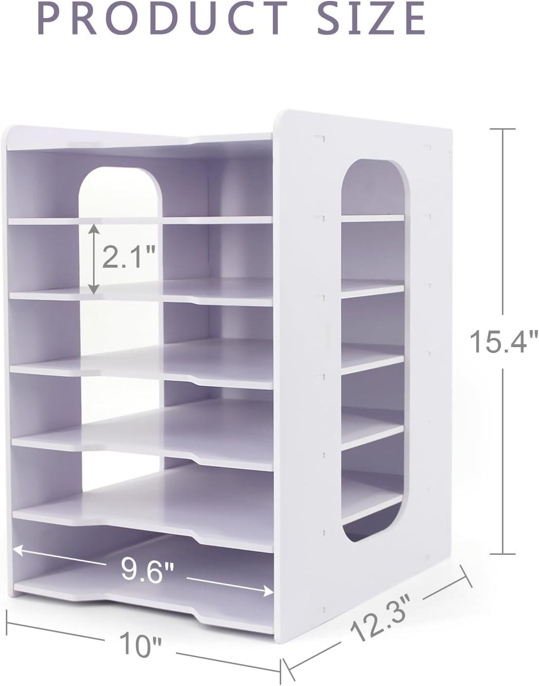 White 7-Tier PVC Foam Board Multifunctional Desk Organizer