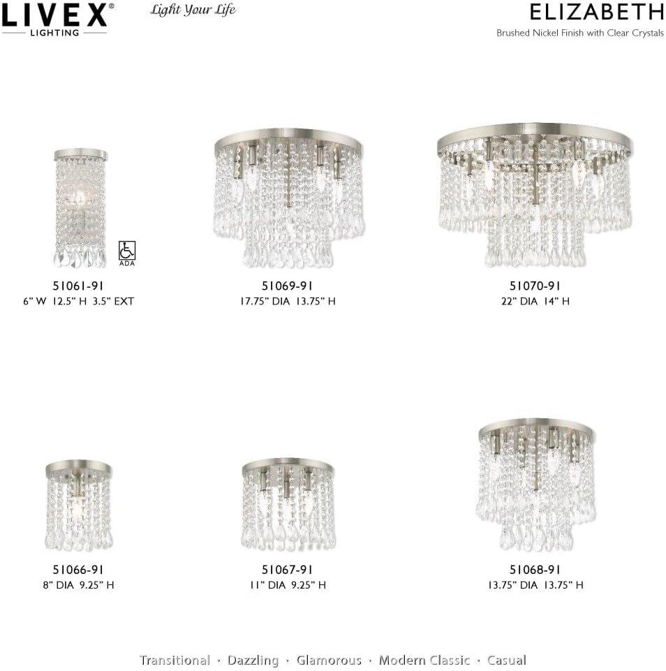 Livex Lighting Elizabeth 5 - Light Chandelier in  Brushed Nickel