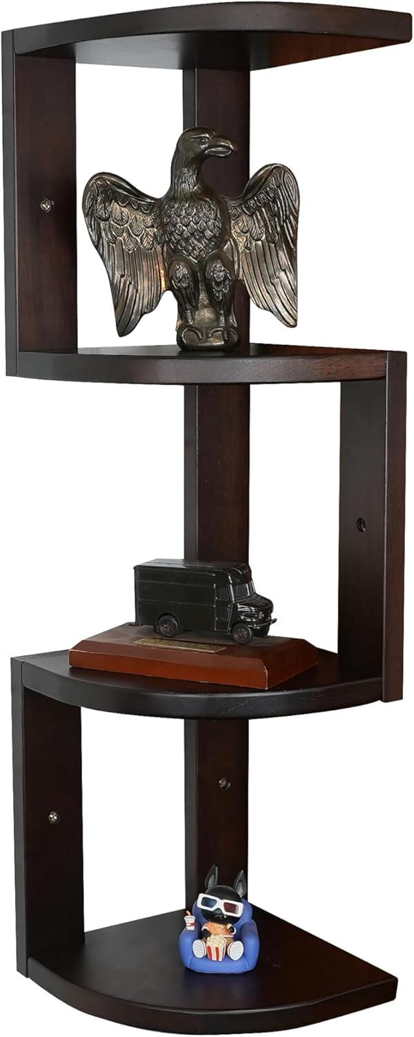 CONSDAN Corner Shelf, 4 Pieces, USA-Grown Solid Hickory Hardwood