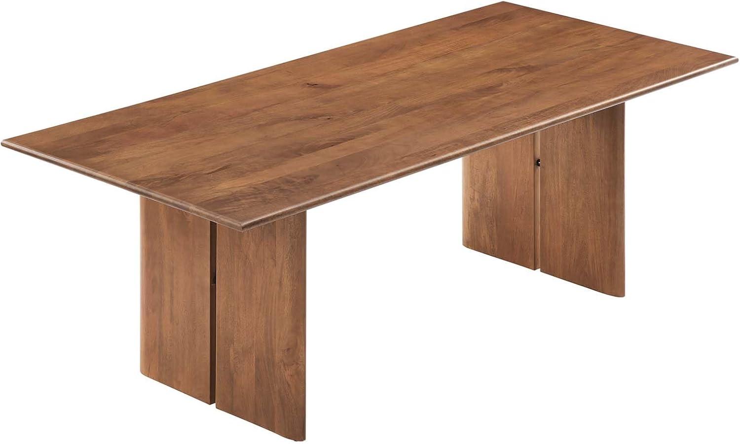 Modway Amistad 86" Rectangular Modern Wood Dining Table in Walnut