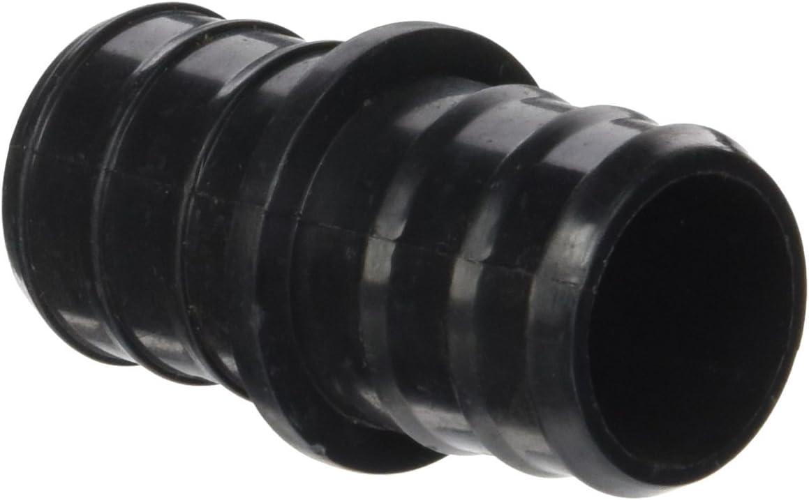 Black 1-Inch Barbed Plastic Straight Connectors, Pack of 10