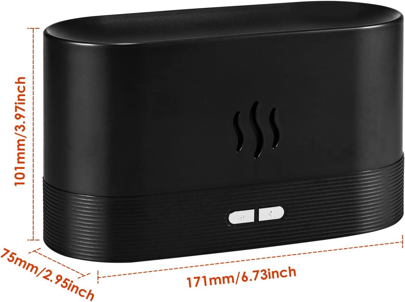 180ml Flame Air Humidifier Essential Oil Diffuser, TSV 3D USB 7 Color Light Aroma Diffuser for Home, Office, Spa, Gym