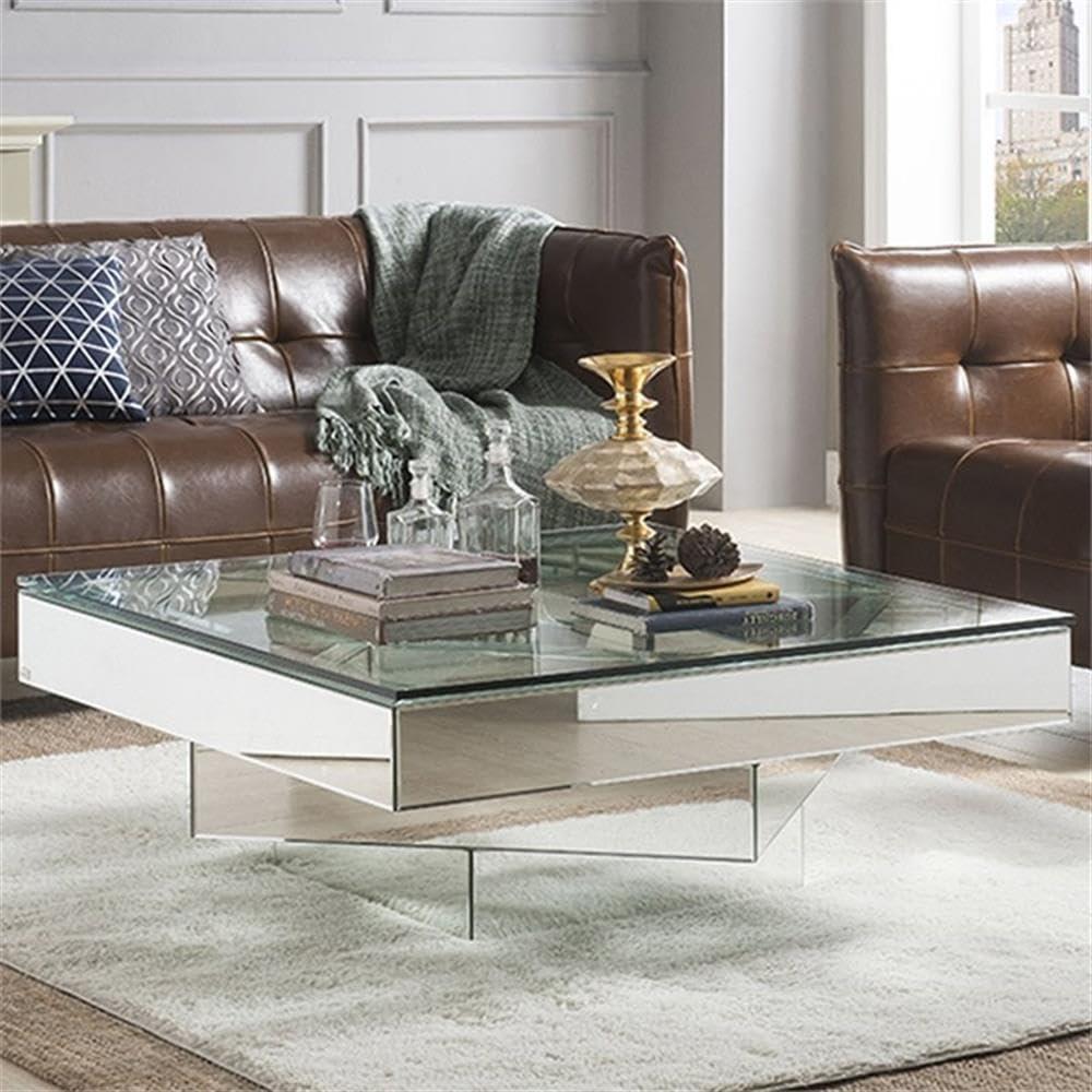 Andrew Home Studio Aradia Glass Top Coffee Table