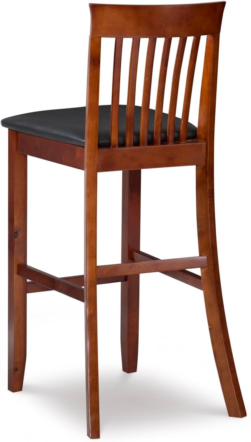 30" Torino Craftsman Padded Seat Barstool Hardwood/Dark Cherry - Linon: Rubberwood, 31" High