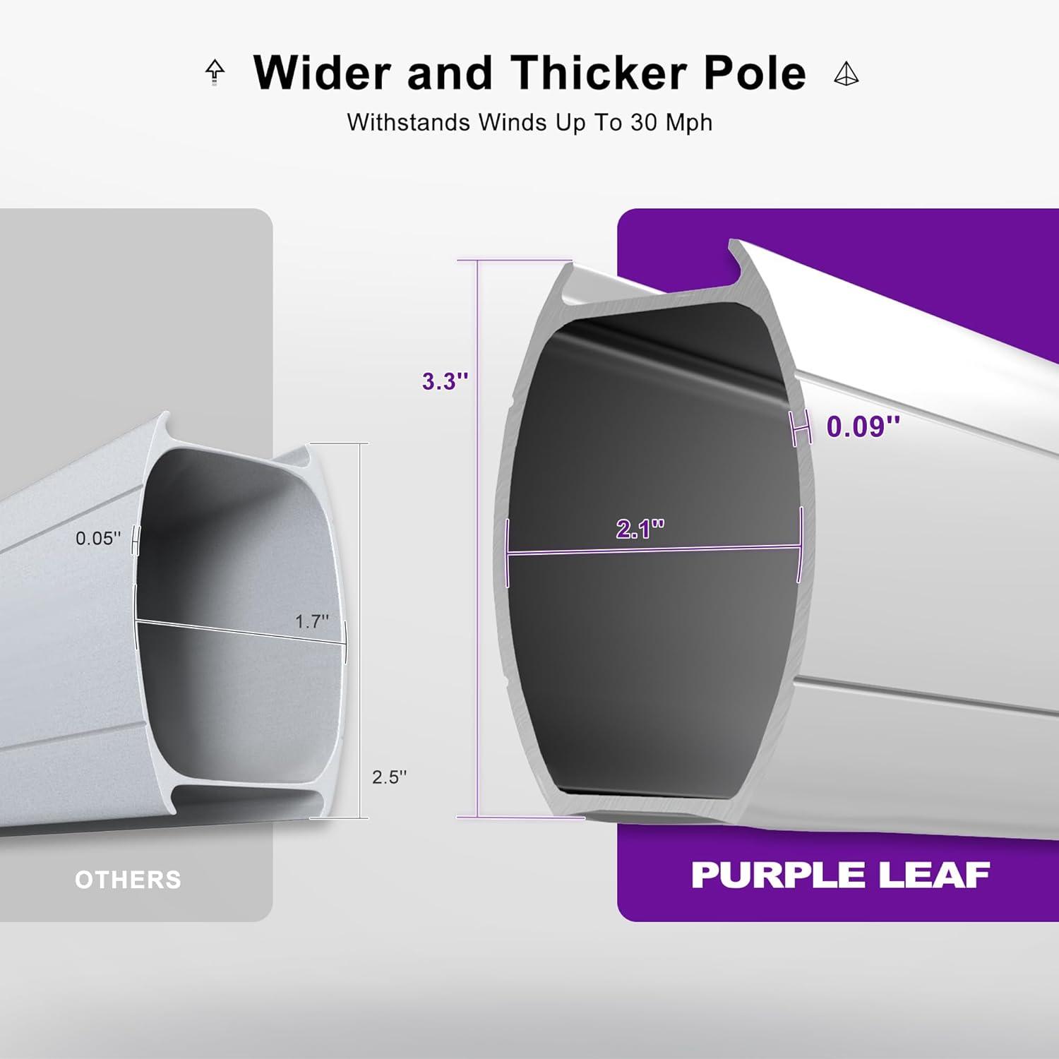 PURPLE LEAF 12-ft Aluminum Black Crank Cantilever Patio Umbrella with Lights