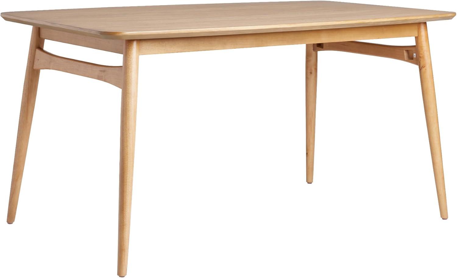 Walker Edison 59" Mid-Century Tapered Leg Dining Table, English Ash