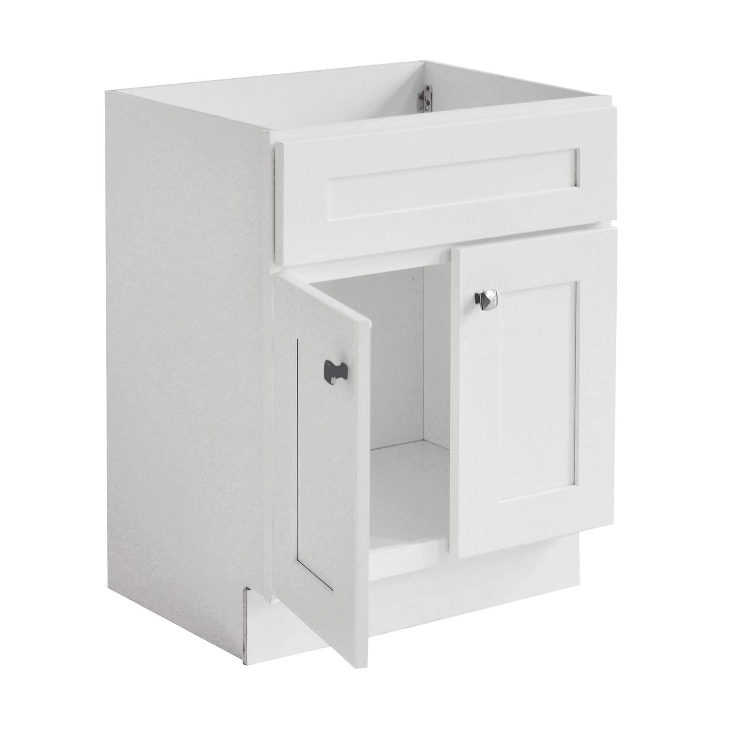 Brookings 24 Inch Bathroom Vanity, Ready to Assemble, Solid Wood, Sherwin Williams® White – Design House, 586933