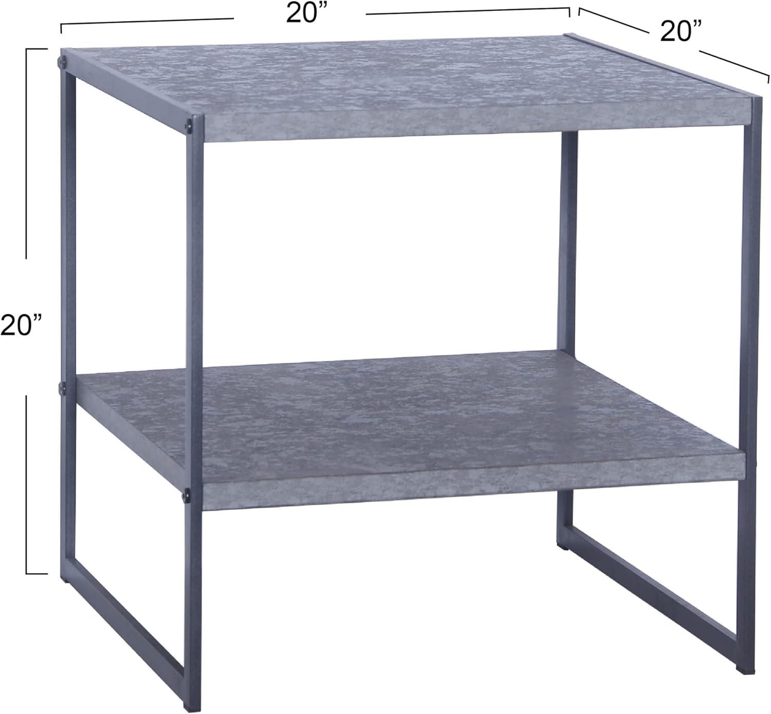 Household Essentials Jamestown Square End Table Gray and Black