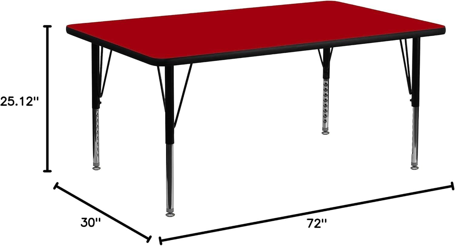 Flash Furniture Goddard 24''W x 48''L Rectangular HP Laminate Activity Table - Adjustable Legs