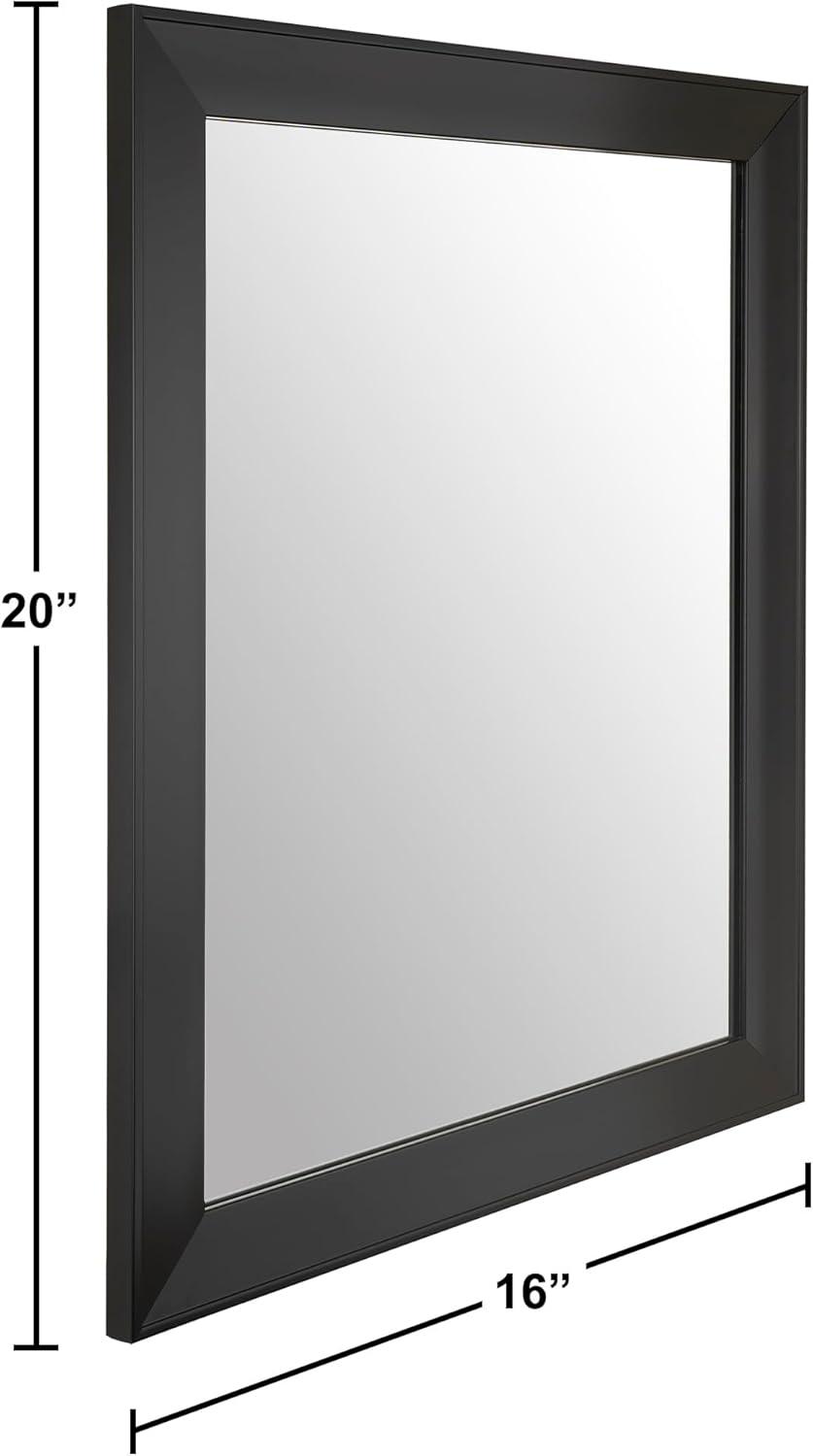 Black Rectangular Polystyrene Wall Mirror 16" x 20"