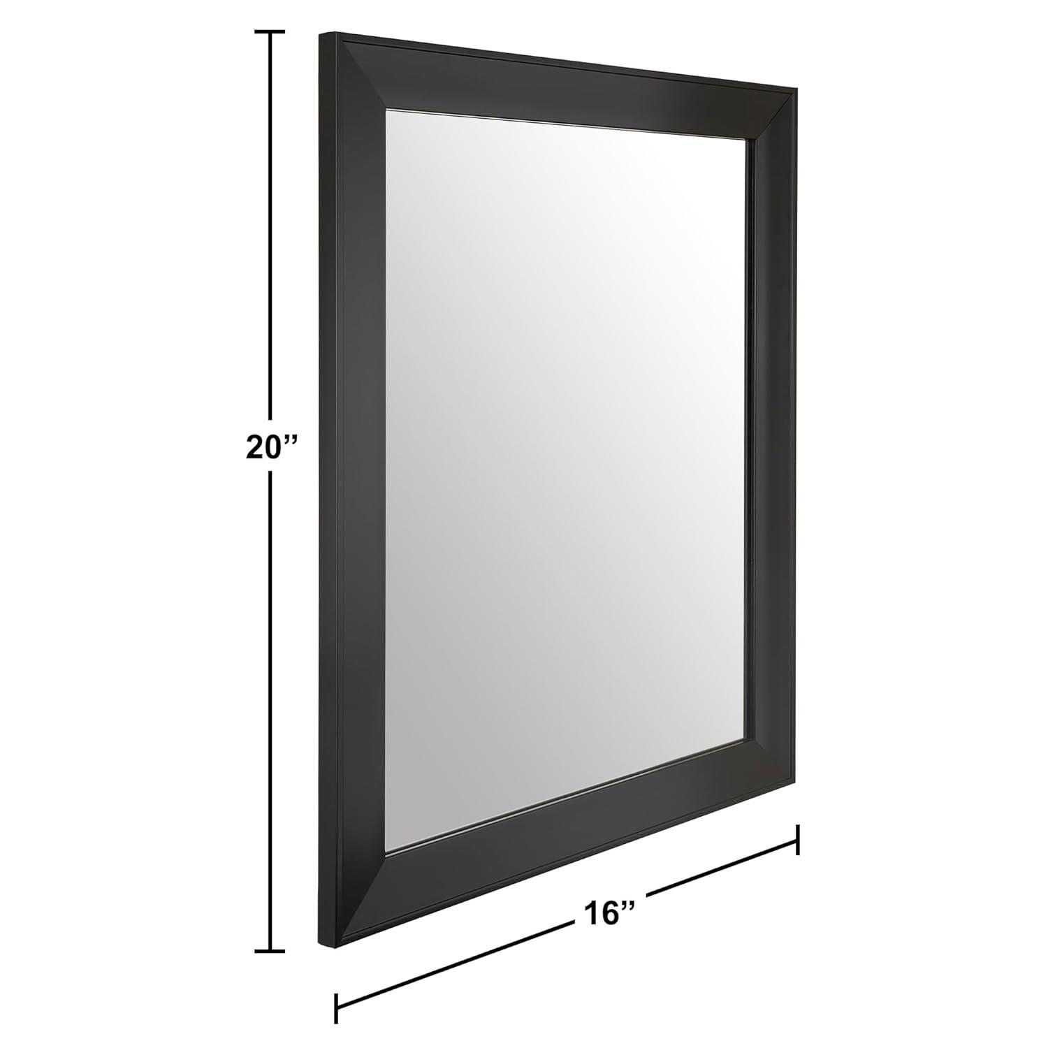 Amazon Basics Rectangular Wall Mount Mirror 16" x 20" - Standard Trim, Black