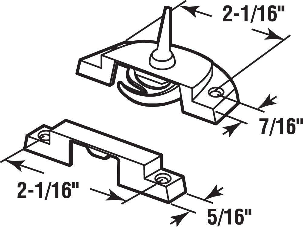 White Diecast Sash Lock for Vinyl Windows