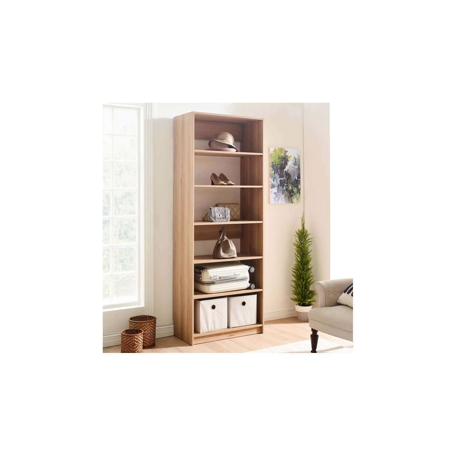 Prosper 32" Oak Wood Walk-in Closet with Five Shelves