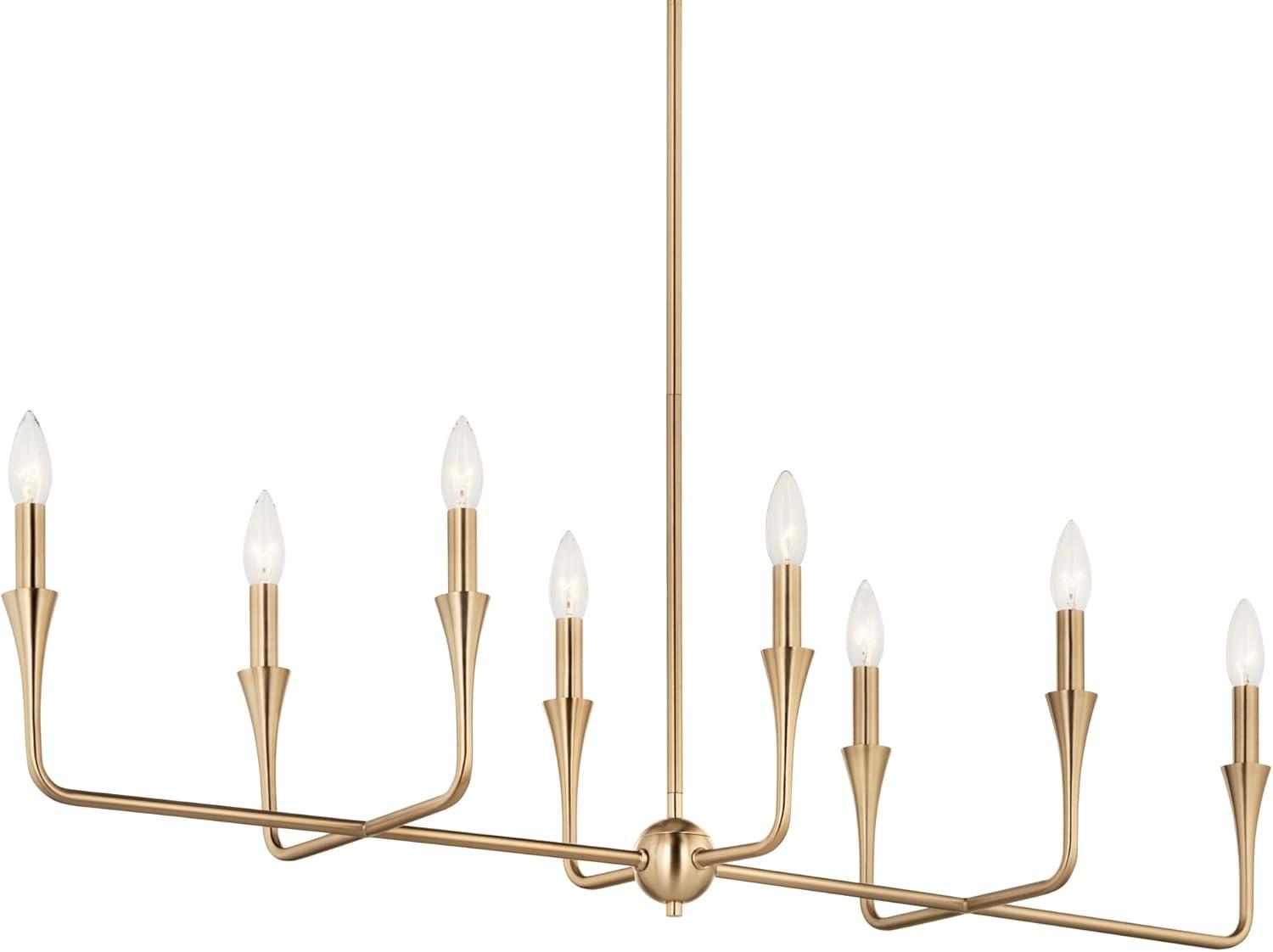 Champagne Bronze 8-Light Linear Candle Chandelier