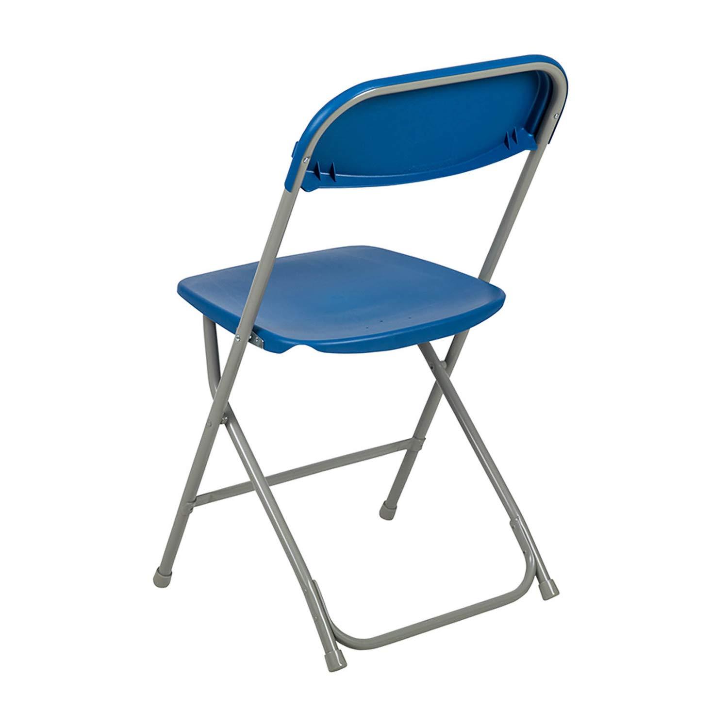 Flash Furniture Hercules Series Plastic Folding Chair Blue - 10 Pack 650LB Weight Capacity Comfortable Event Chair-Lightweight Folding Chair