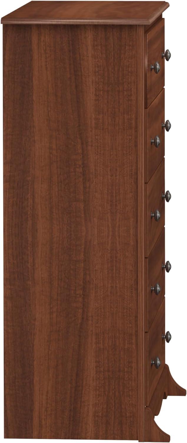 45.25" Monterey Vertical Dresser Cherry - Prepac: 5-Drawer Storage for Bedroom Space Savers