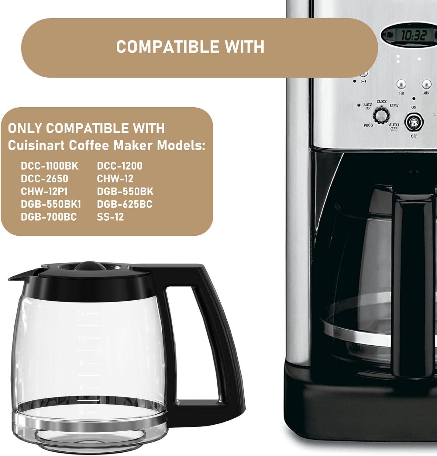 Cuisinart DCC-1200PRC 12-Cup Replacement Glass Carafe, Black