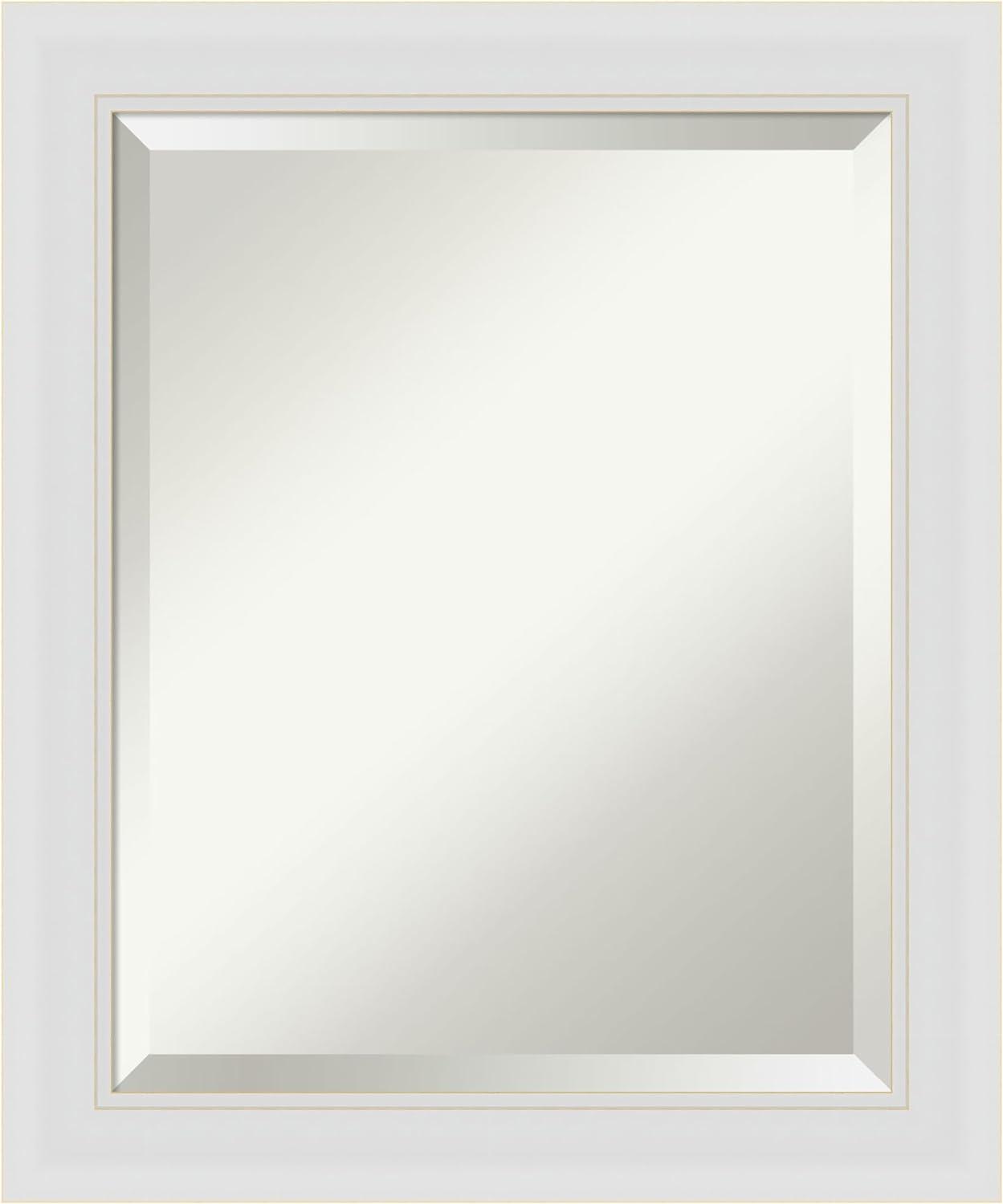 Soft White Rectangular Bathroom Vanity Wall Mirror