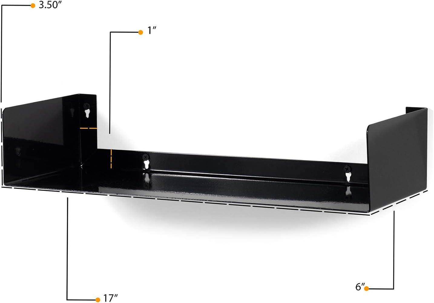 Bali Black Metal Floating Wall Shelves Set of 3