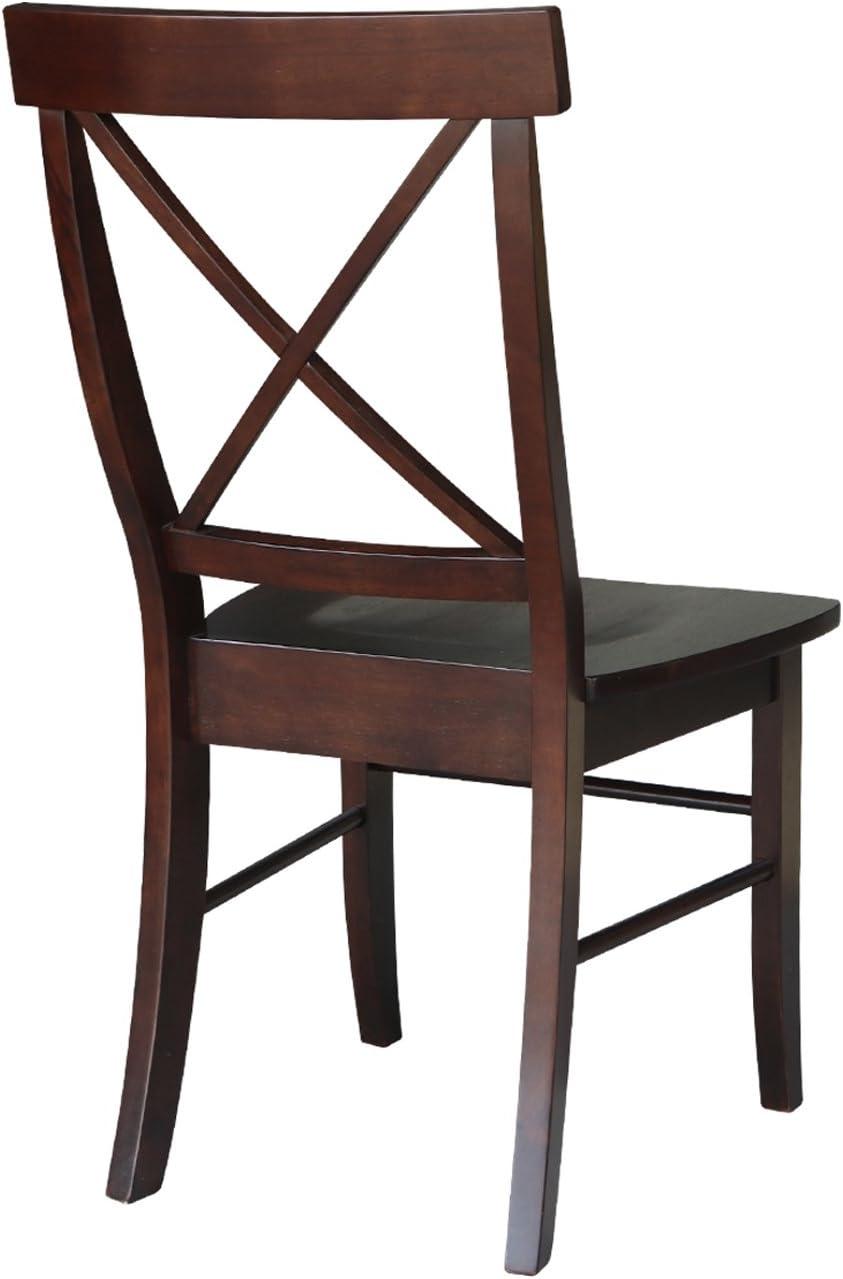 Set of 2 X Back Chairs with Solid Wood - International Concepts