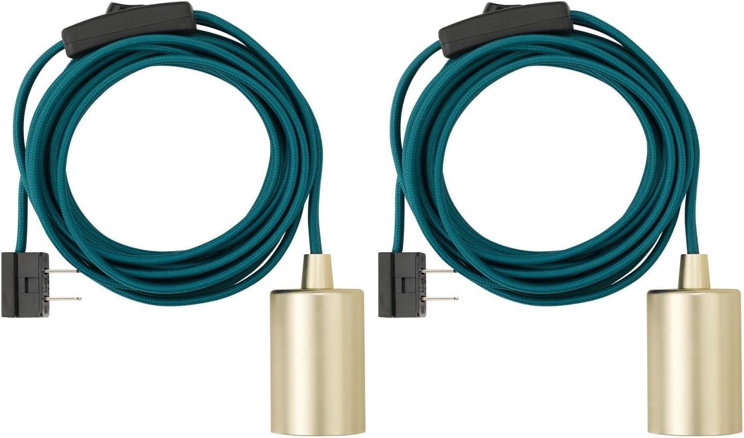 Globe Electric Leila 1-Light Brass Plug-In Pendant, 65980