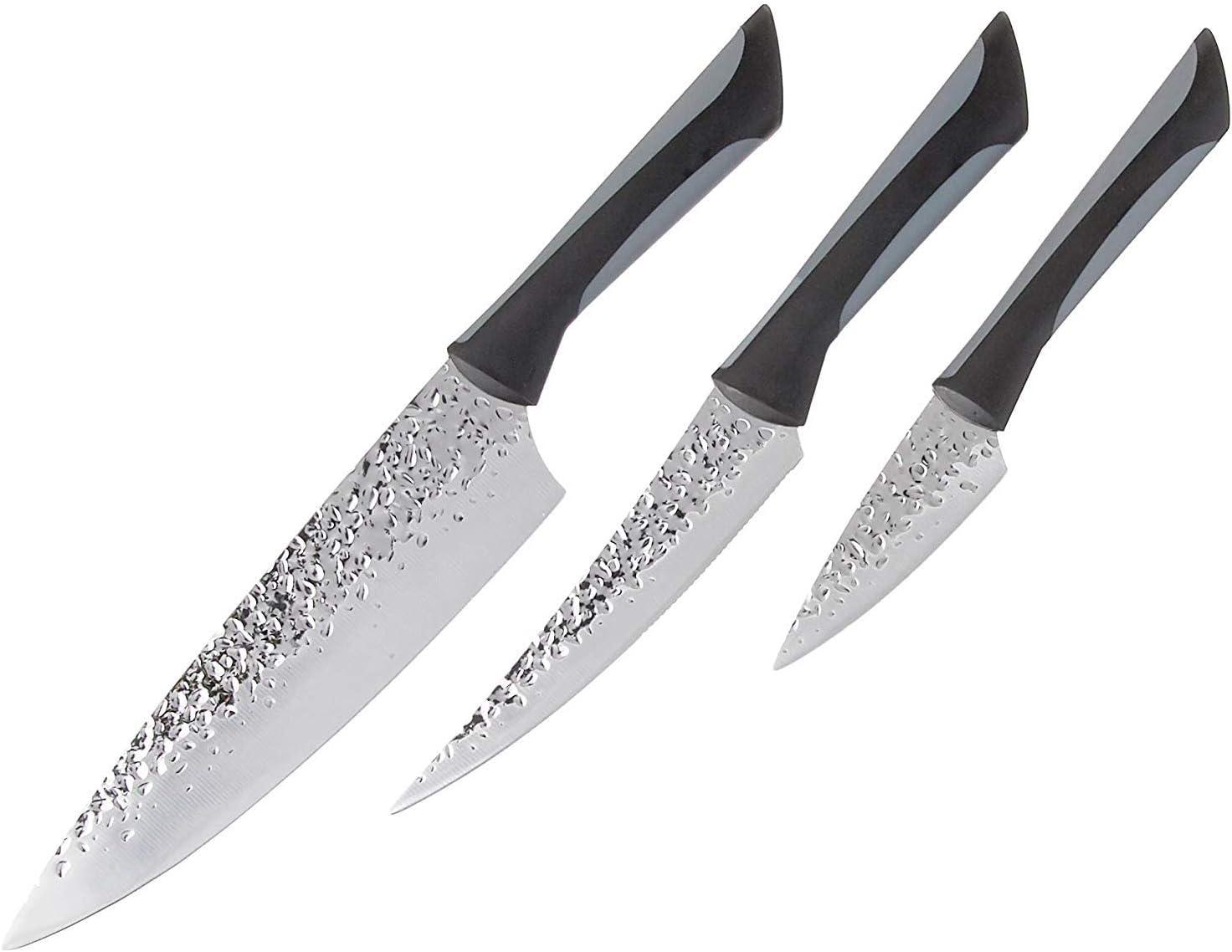 Kai Luna 3-Piece Stainless Steel Knife Set with Black Handles