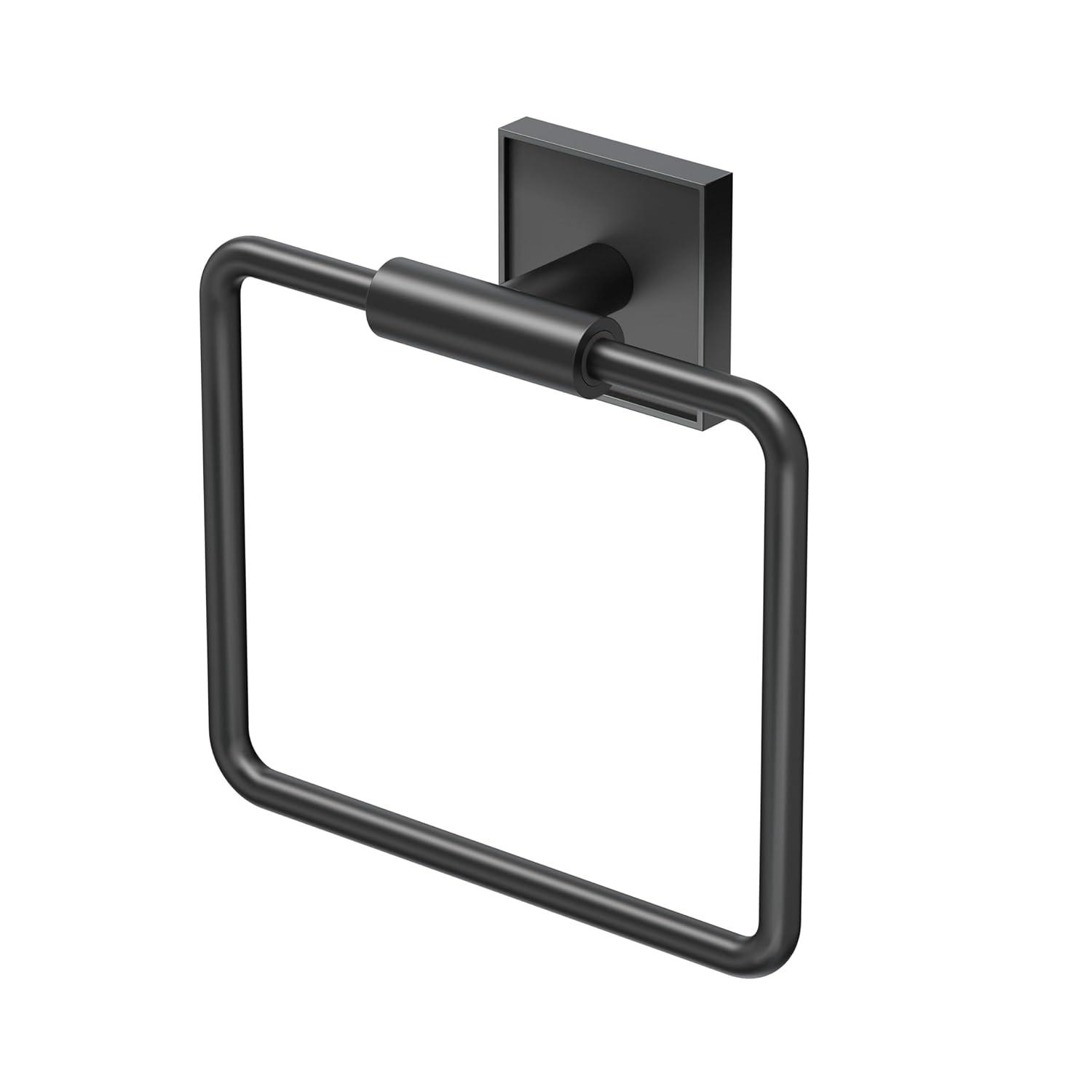 Gatco Mode Towel Ring | Wall Mounted 5.75" W Square Shape Towel Holder for Bathroom, Kitchen 5612MX