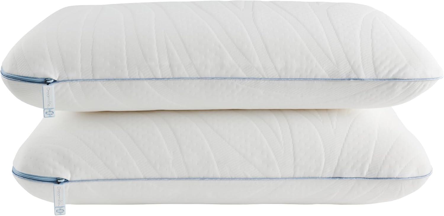 Sealy Dreamlife Memory Foam Medium Pillow, Standard - Dual Pack