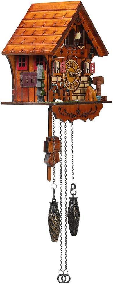 Handcrafted Traditional Wooden Cuckoo Clock with Forest Theme