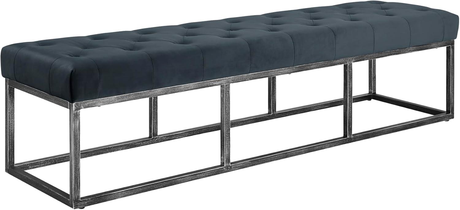 Danes Claire Tufted Bench with Iron Legs, Modern 72.5" Bench for Bedroom or Living Room