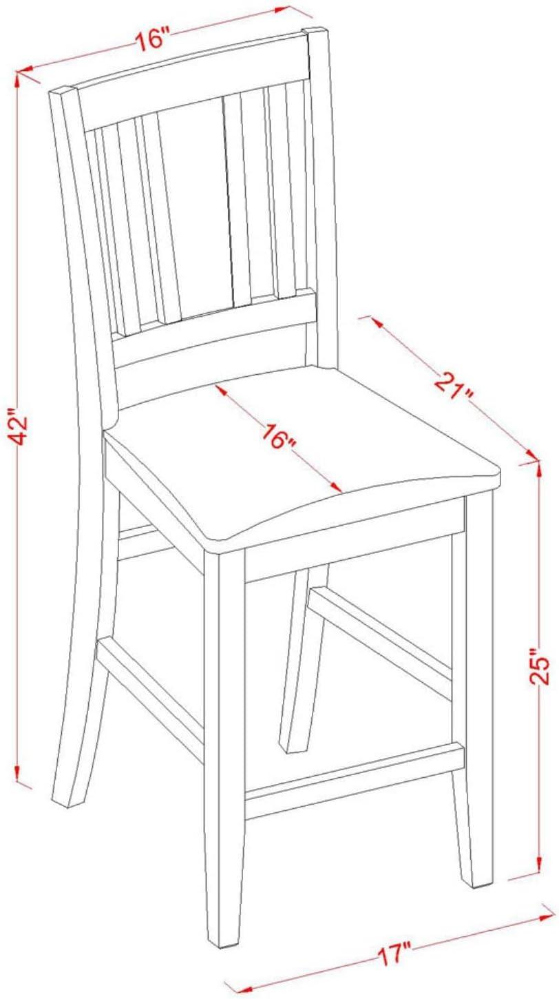 Mahogany Square Pub Table with 4 Faux Leather Chairs