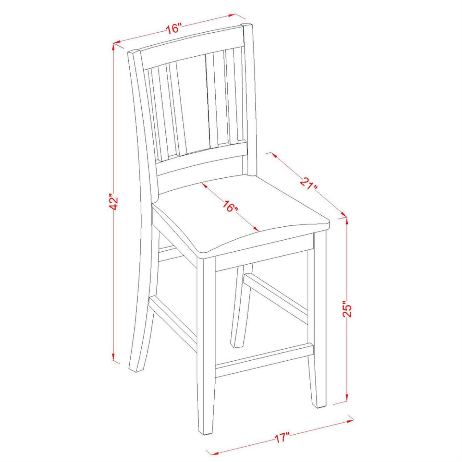 5 Piece Pub Table Set-Counter Height Table and 4 Stools