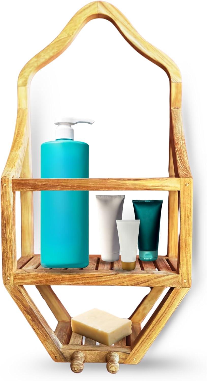 Nordic Teak Natural Shower Caddy - Beige