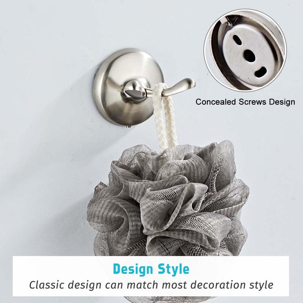 4 Piece Bathroom Accessory Set(Adjustable Towel Bar, Towel Ring, Toilet Paper Holder,Towel Hook), Wall Mounted Bathroom Hardware Accessories Set,Brushed Nickel
