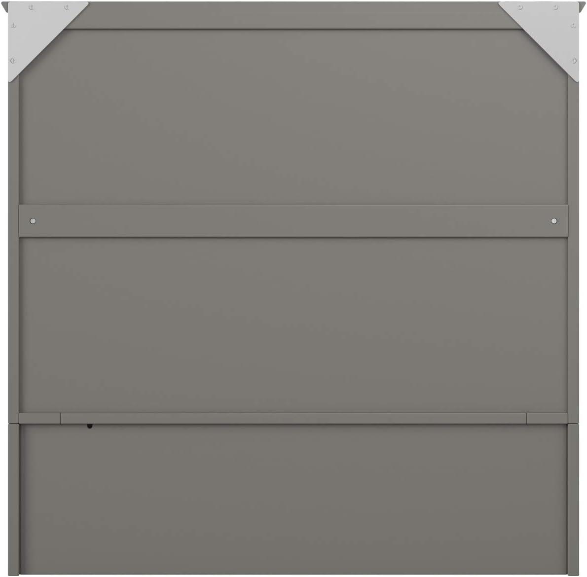 AFI Southampton Twin XL Size Modern Wood Murphy Bed Chest, Gray