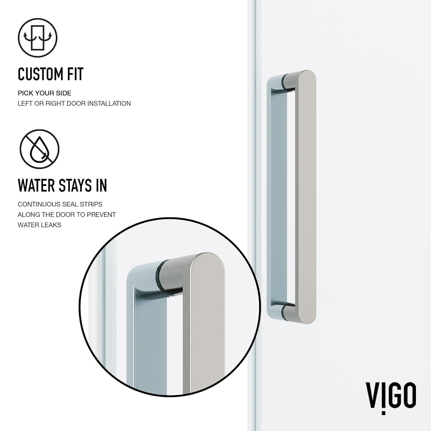 Elan 68-72" W x 76" H Sliding Frameless Shower Door with 3/8" Clear Glass
