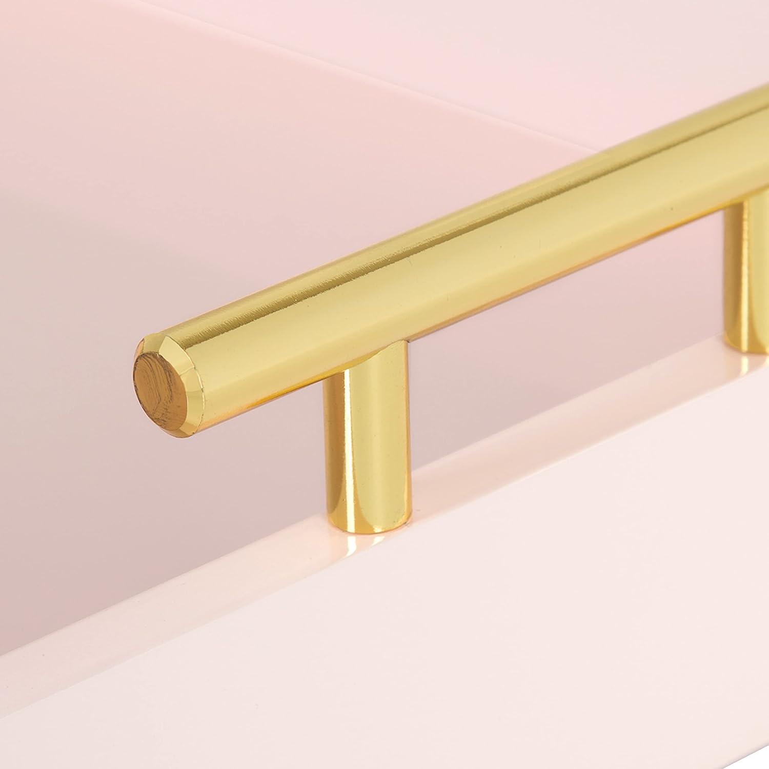 Kate and Laurel Lipton Tray, 16.5x12.25, Pink and Gold