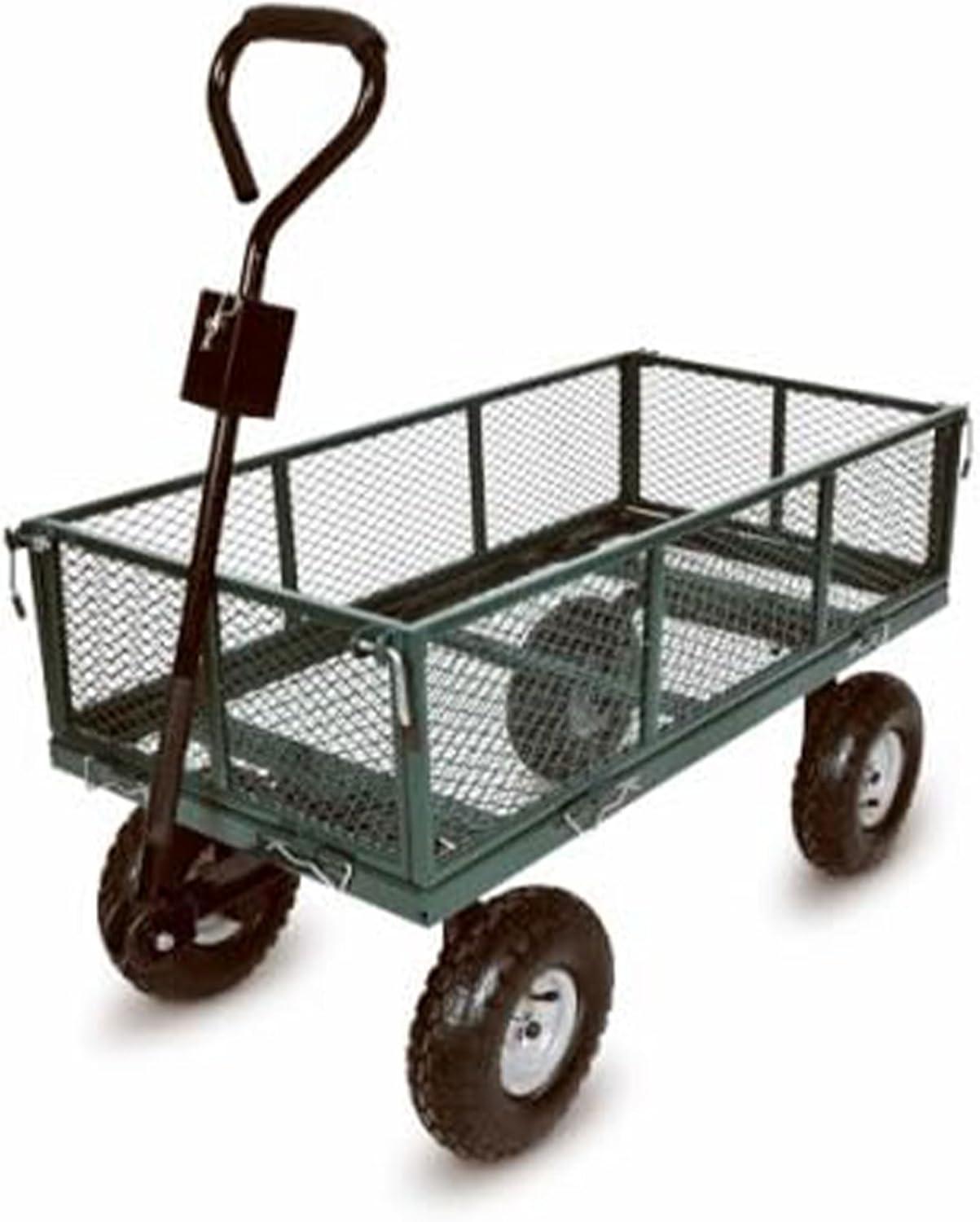 Green Thumb 70108 4 Wheel Mesh Garden Cart With Sidewalls