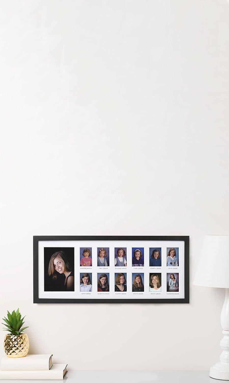 Pearhead School Days Graduation Frame, Celebrate Milestones By Sharing Photos from Kindergarten to Graduation, Graduation Party Decor, K-12 School Picture Frame, Wall Mount, 13 Photos