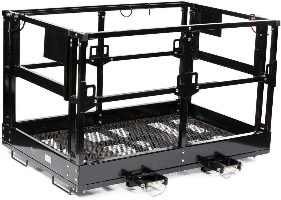 Heavy-Duty Black Steel Mesh Telehandler Safety Cage